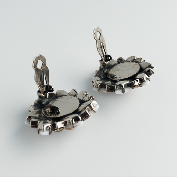 Danny Pollak Jewelry Set Glass Rhinestone Pendant Brooch and Earring Silver Tone - Picture 15 of 16